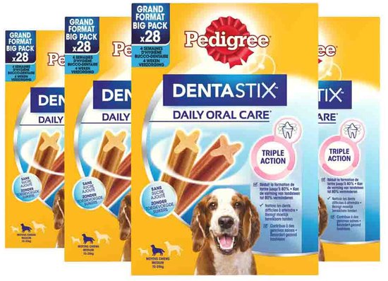 Pedigree Dentastix Hondensnacks Medium Multipack 28-pack - 4 x 720 gr - Voordeelverpakking