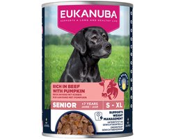 6x Eukanuba Hondenvoer Nat Life Care Dog Senior Rund en Pompoen 400 gr