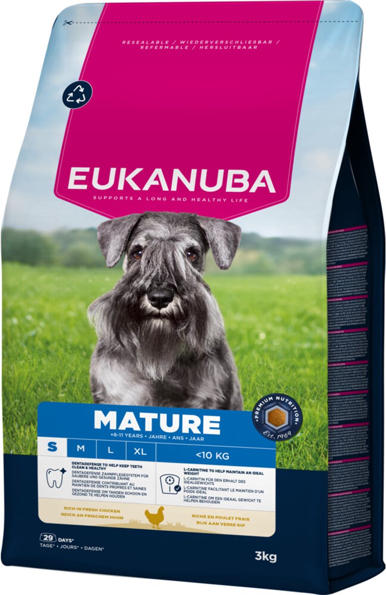 Eukanuba Eukanuba Hondenvoer Droog Life Care Dog Mature Small Kip - 3 x 3 kg - Voordeelverpakking
