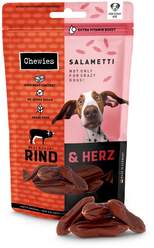 Chewies Salametti Hondensnack Rund & Hart - 200 gr