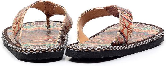 GOBY Slippers Mandala Colorés - Sandales pour femmes – Handgemaakt – Qualité Premium – Taille 40