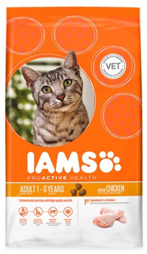 IAMS Kat Adult Kip - 3 x 3 kg - Voordeelverpakking