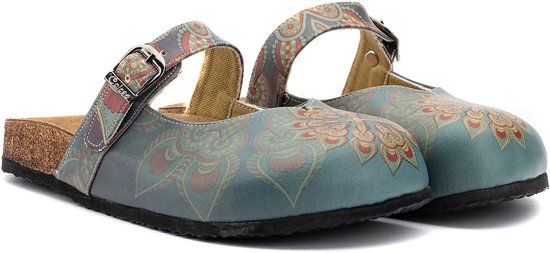 GOBY - Bohème - Slippers - Chaussons - Sabots - Haute qualité - Fait main - Imprimé fleuri - Taille 35