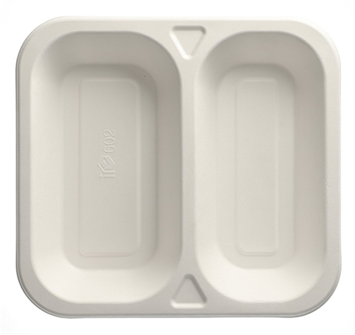 50 Menubakken topseal Suikerriet 2-vaks 1250 ml 4,2 cm x 24,5 cm x 26,5 cm wit