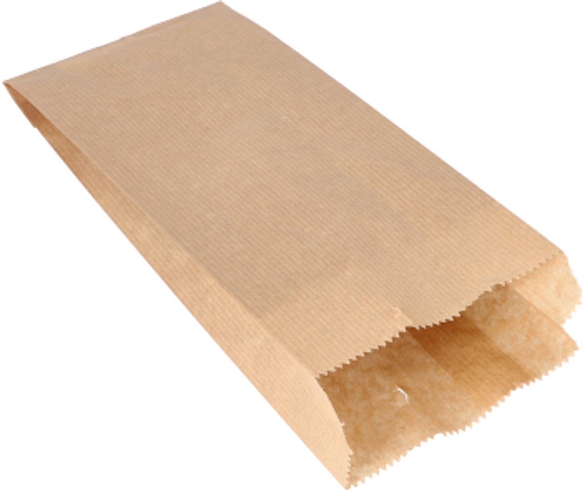 Image of 1000 Papieren zakken aaneengeregen Papier (kraft) 24 cm x 10 cm x 5 cm bruin inhoud 0,75 kg