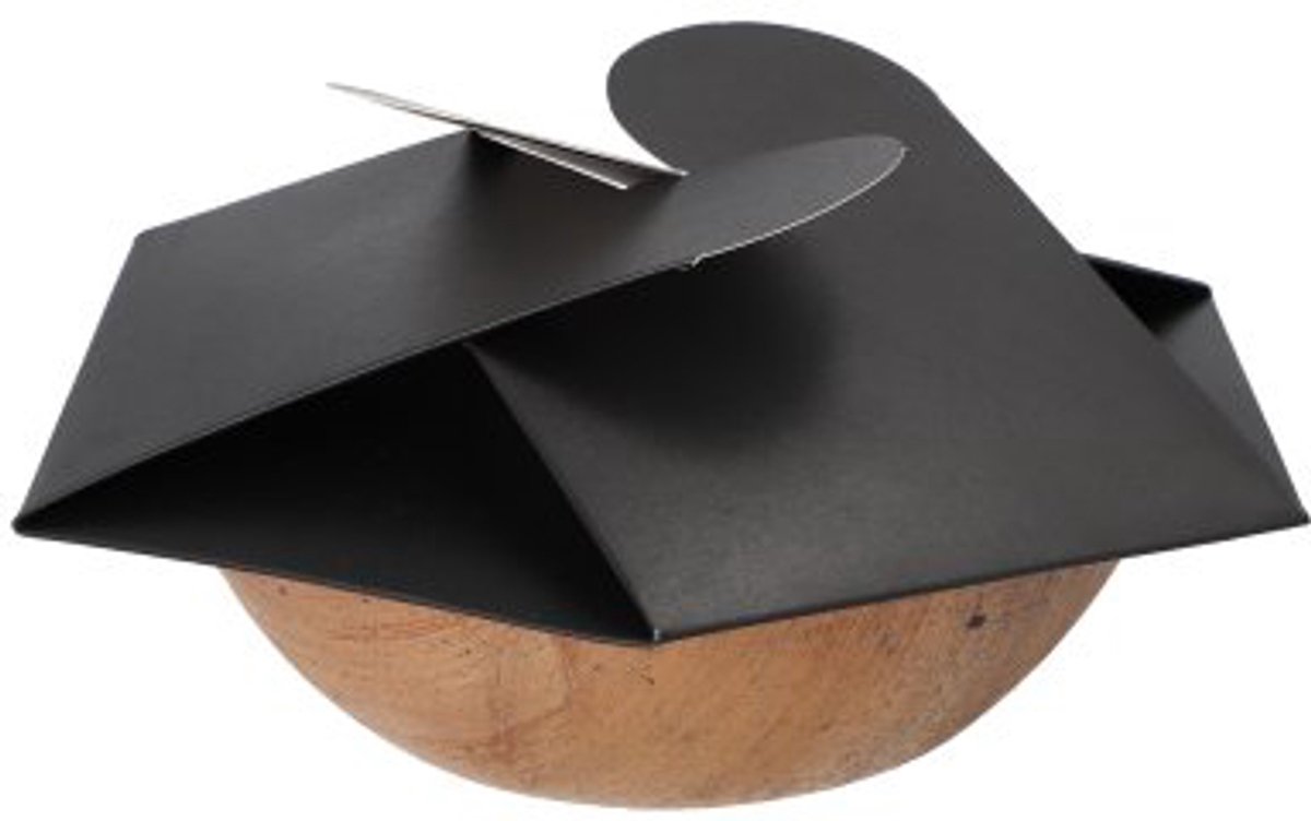 Image of 25 Schalen, Palmblad rond 900 ml Ø 21 cm · 6 cm natur/schwarz mit separatem Flower-Lid