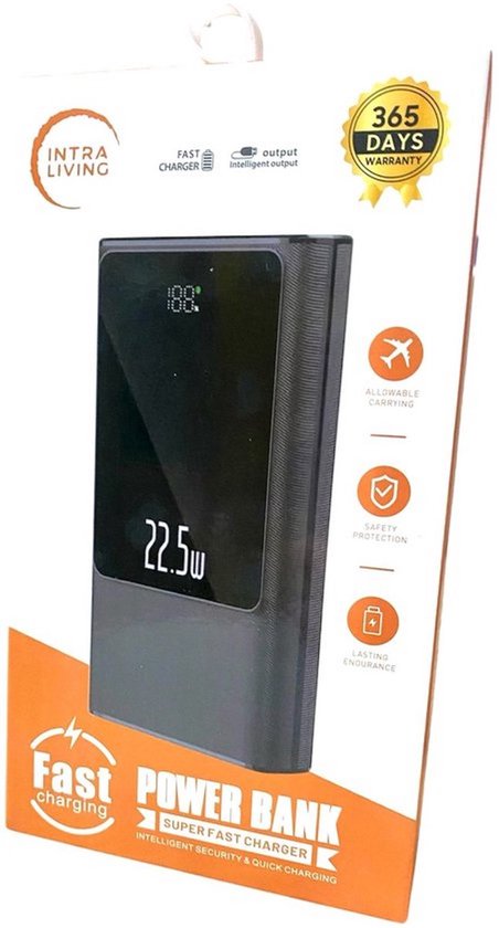Powerbank 20.000 Mah 2 Geïntegreerde Quick Charge 22.5W Usb C Ios Snellader Led Indicatie Geschikt Voor Android Ios Samsung Iphone A Universeel Noodpakket Noodradio Zwart 2034301314