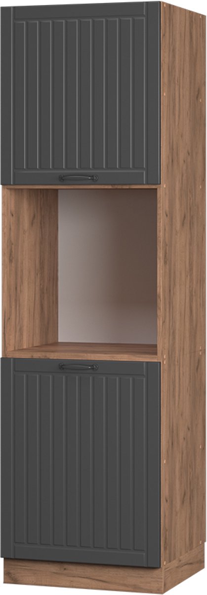 Vicco Fame-Line Ovenombouwkast – 60 cm open Donkergrijs donkergrijs/goudkleurig eiken