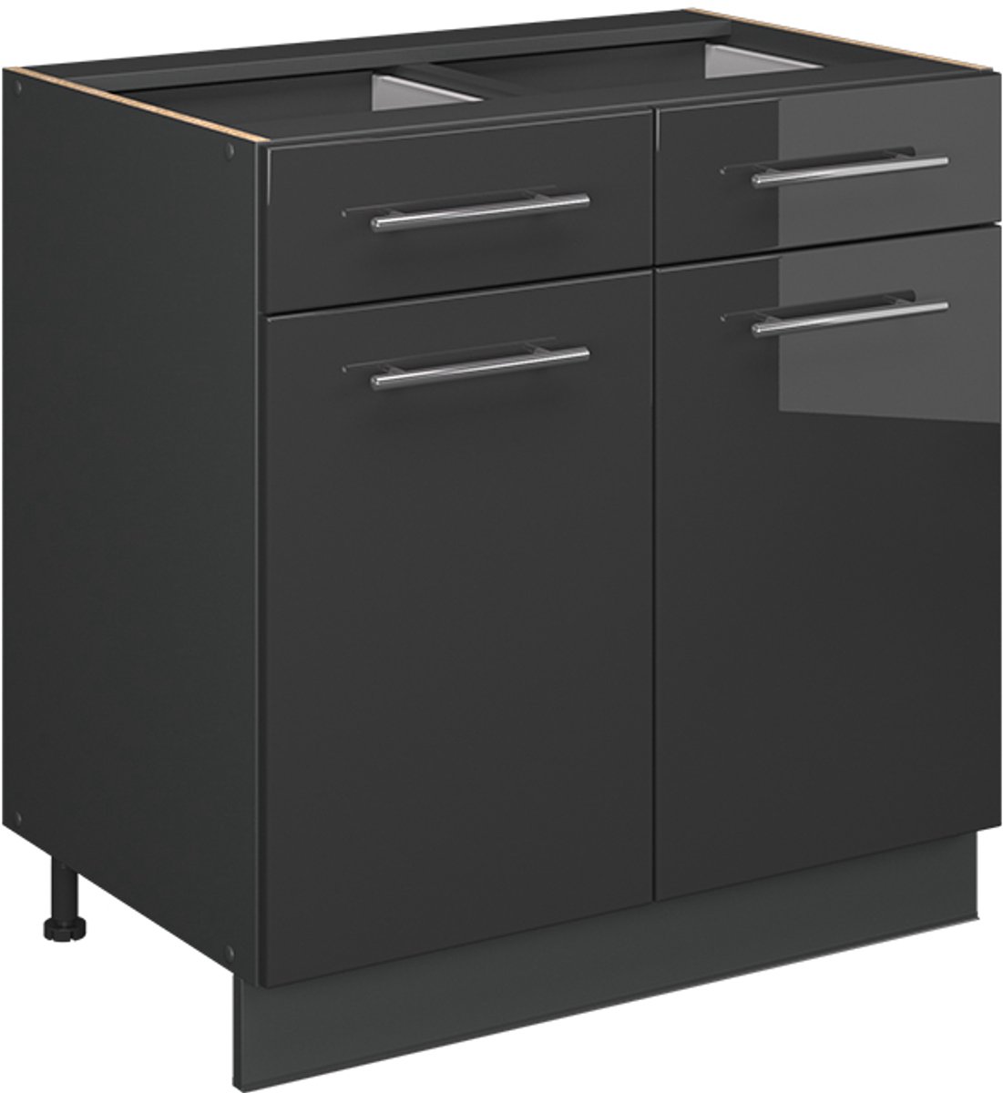 Vicco Fame-Line Keukenonderkast – 80 cm, WB Marmer Antraciet Hoogglans