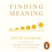 Boek "Finding Meaning" van David Kessler. Iconen van een lijn met groeiende cirkels en een zon.