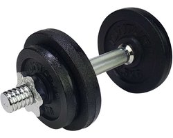Tunturi Dumbell Gietijzer totaal 10kg - Halterset met schroefsluiting - Dumbbell set - 1 halterstang - 30mm - incl. gratis fitness app
