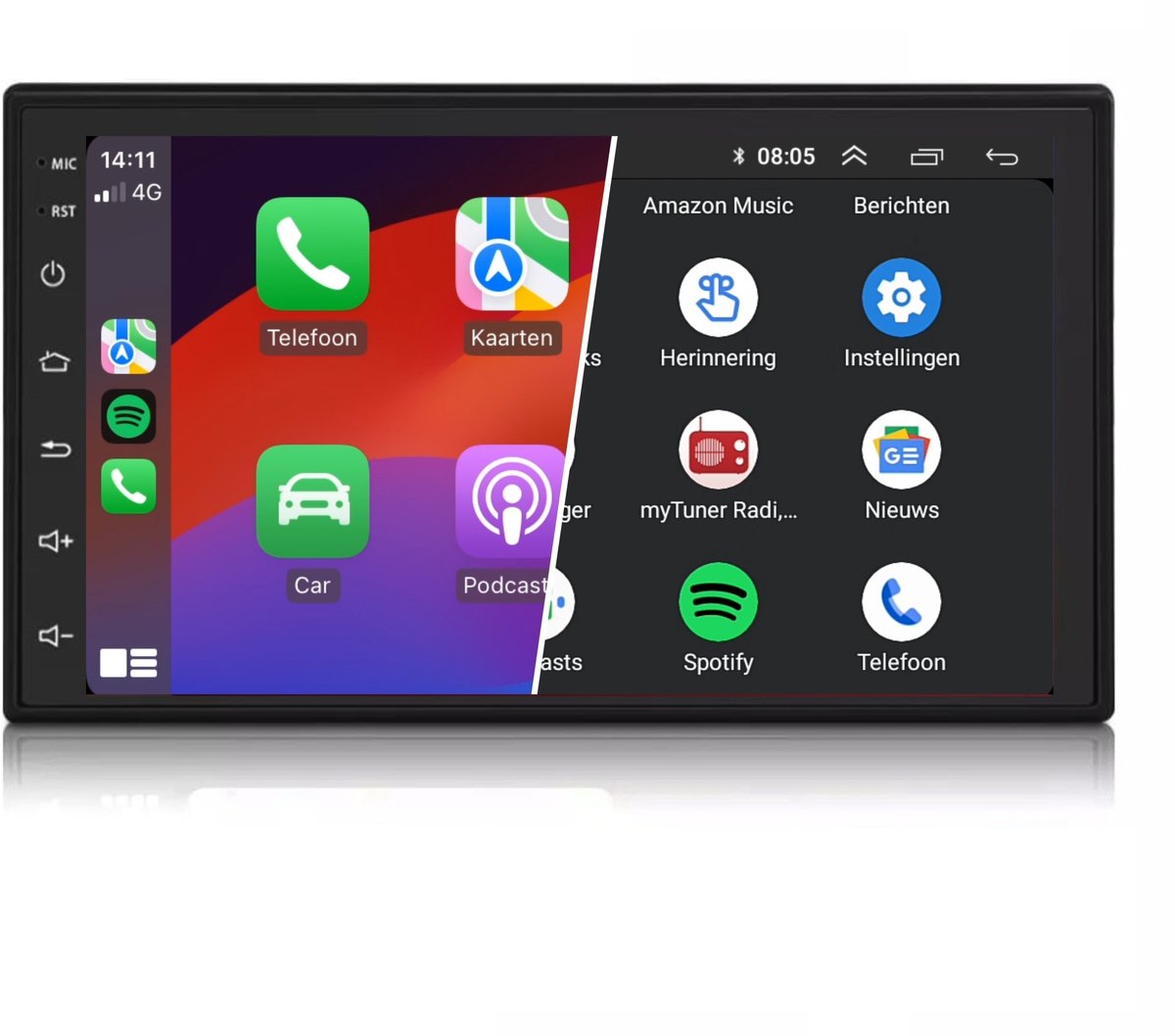 2 Din autoradio CarPlay draadloos - Android 10.1