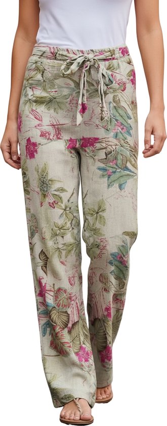 Linnen vintage broek vrouwen - Mode - 4 seizoenen - Hoge taille - Casual - Wijd