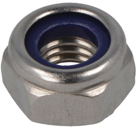 Écrou de blocage Hoenderdaal hex. acier inoxydable m 6 din 985 a2 - boîte de 100 pièces