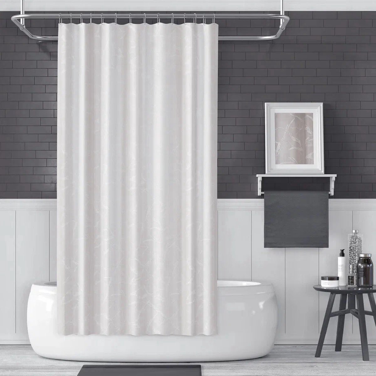 Zethome - Douchegordijn Anti-Schimmel 110x200 cm – Waterdicht & Sneldrogend – Wasbaar & Duurzaam – Badkamer Shower Curtain