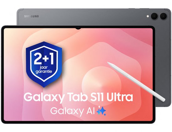 Samsung Galaxy Tab S11 Ultra - 256GB - Gray + 1 jaar extra garantie