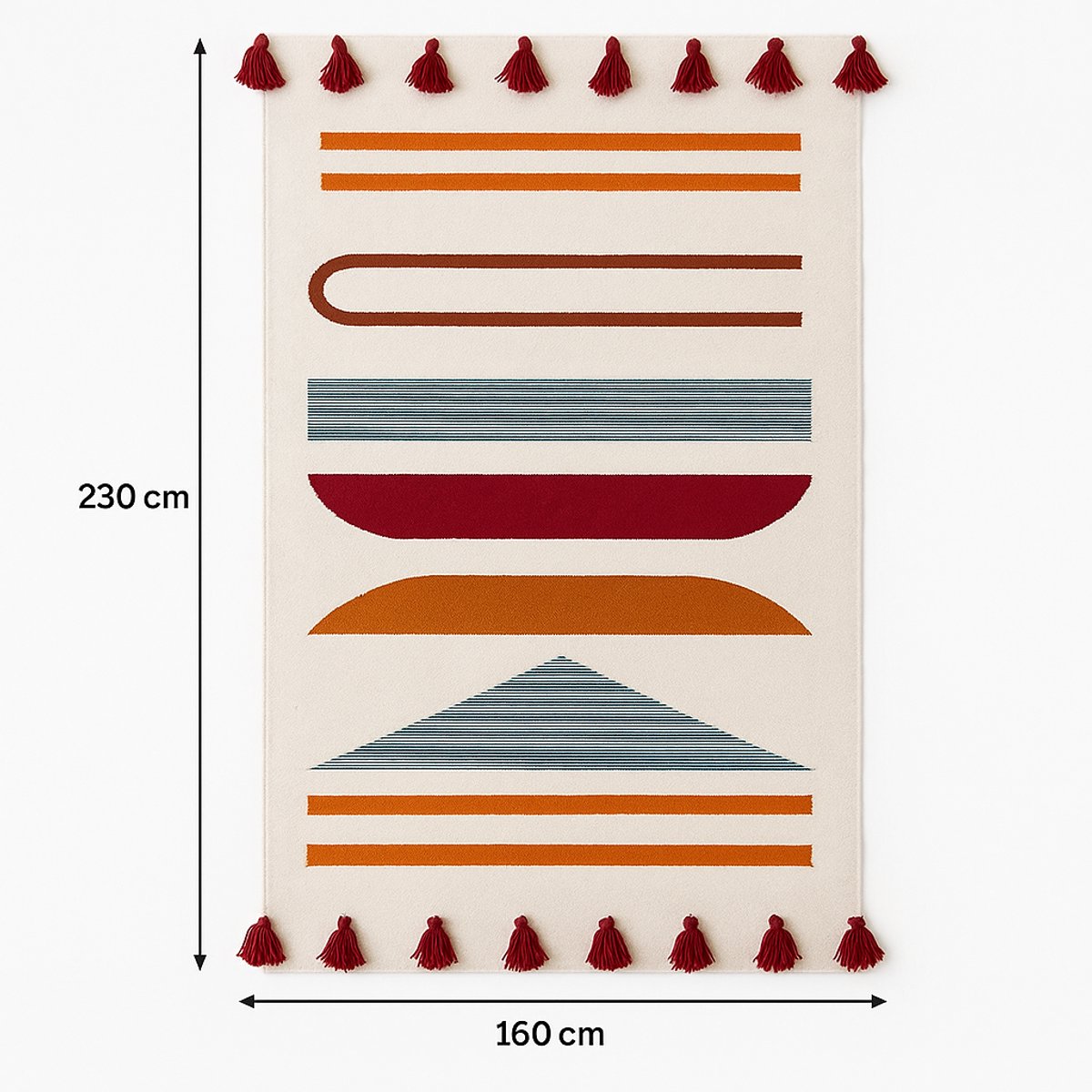 Kelima – Handgemaakt Kelim Vloerkleed – Wol – 160 x 230 cm – met Kleurrijk Geometrisch Design