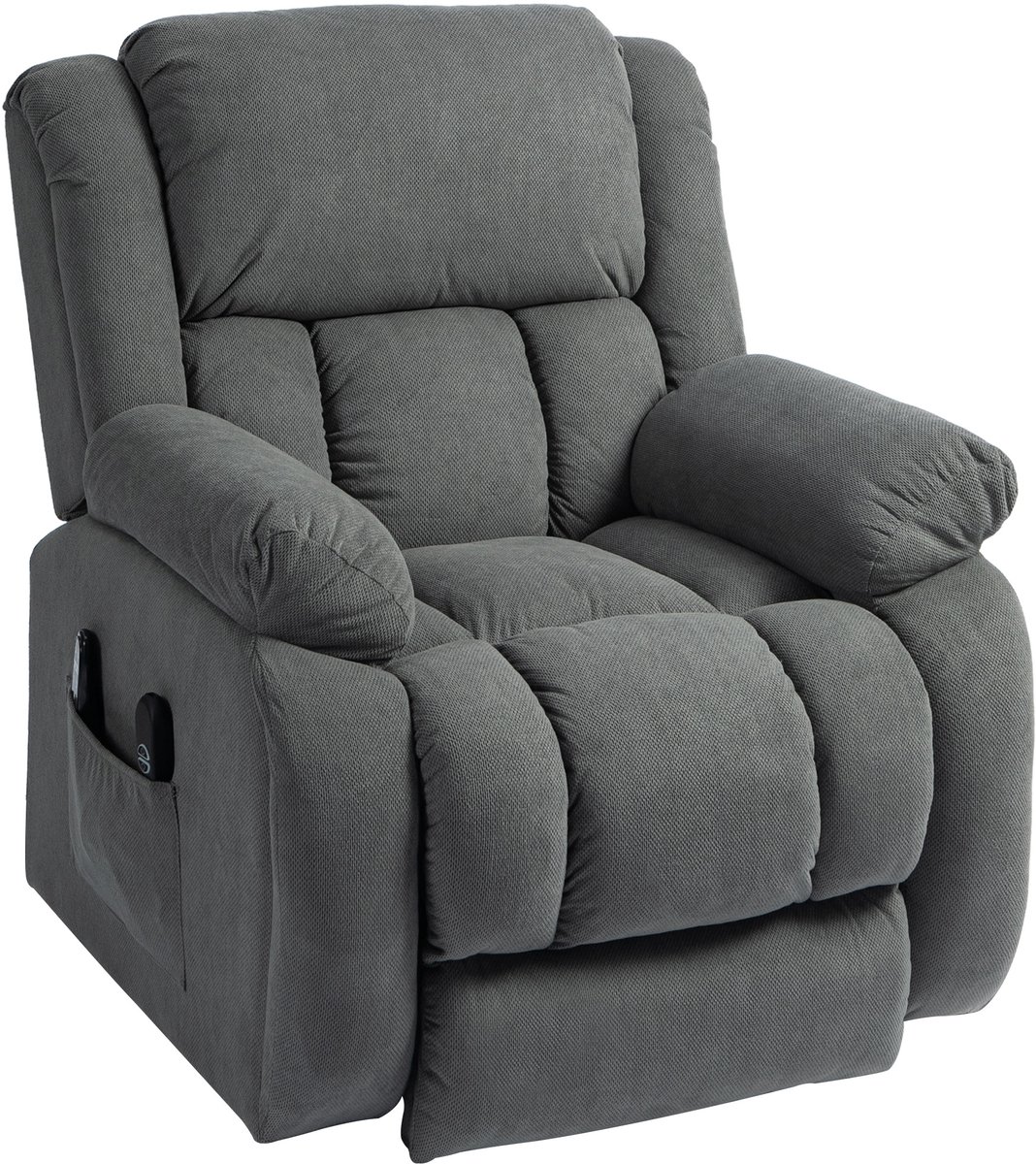 Massagestoel - Relaxfauteuil - Zetel - Sta op stoel elektrisch - Stof - 1 persoons - Met armleuning - Zeer comfortabel - Elektrisch - Grijs
