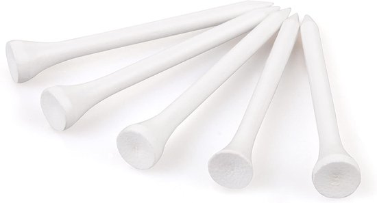 Houten golftee - 70 mm - Wit - 100 stuks van Merkloos — afbeelding 2