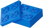 ProPlus Onderlegplaten - Stapelbaar voor Uitdraaisteunen - 4 stuks - 21x21x3,3cm - Stabilisatievoet Caravan - Blauw