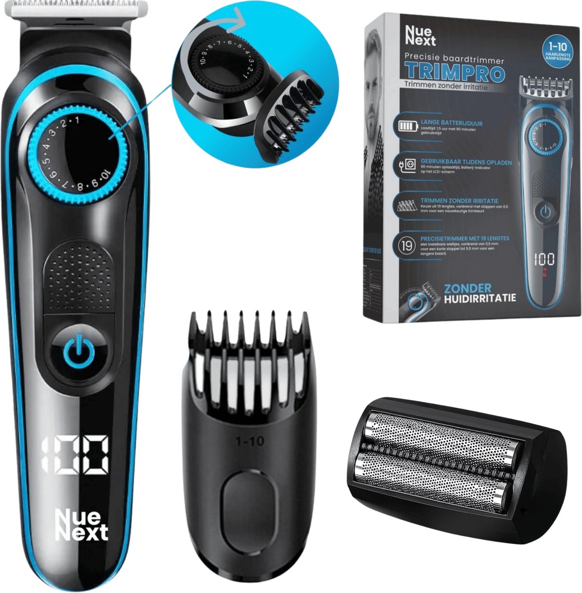 3 in 1 Baardtrimmer - Bodygroomer mannen - Body Trimmer baard heren- Haartrimmer - Accu tot 90 min trimmen