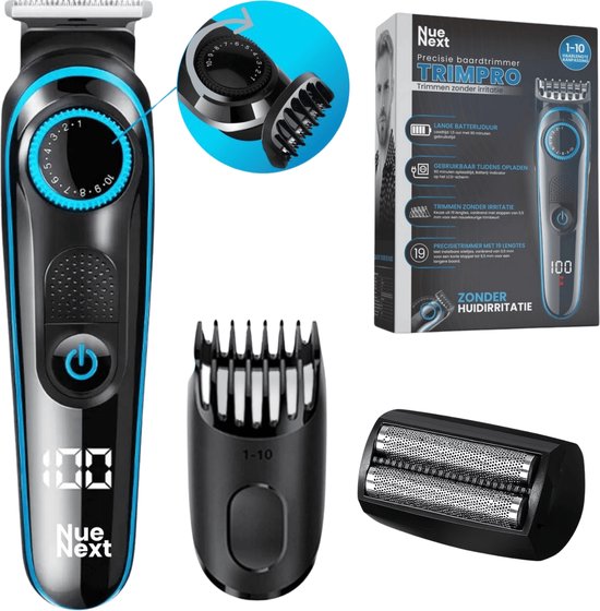 NueNext Baardtrimmer Voor Mannen - Met Precisiedraaiknop 20 lengte-instellingen - Body Trimmer Baard en Lichaam Heren - Haartrimmer Lichaam - Bodygroomer - Groomer Machine - Beard Shaver Trimapparaat- Scheerapparaat