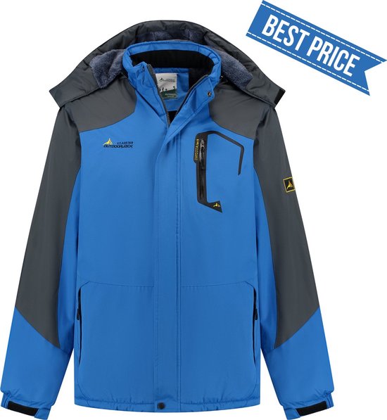 Winterjas - Heren winterjas - Outdoor jas - Wintersport - Waterdicht - Thermisch - Windjack - Maat L - Blauw
