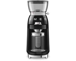 SMEG CGF03BLEU Elektrische Koffiemolen - Koffiebonenmaler - 30 Maalstanden - RVS Kegelmaalwerk - Voor Espresso, Filterkoffie & French Press - 240g Bonenreservoir - '50s Style - Zwart
