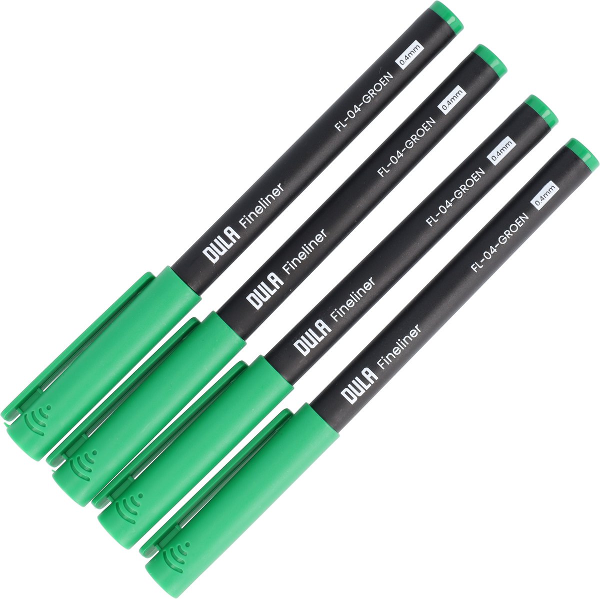 Fineliners groen 0.4mm - Fineliner set - Groene pen - Tekenen & kleuren - 4 stuks groene fineliners - DULA — afbeelding 3