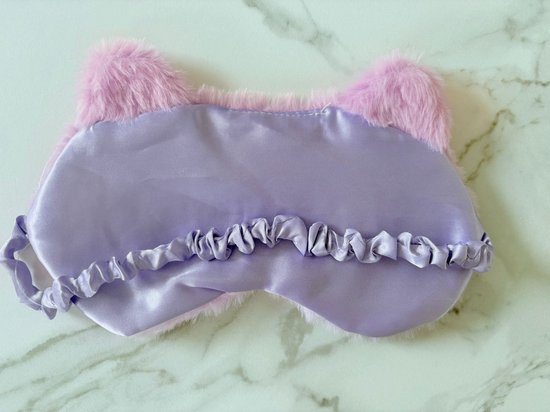 3 Stuks - Slaapmaskers kind - Reismasker - Poezen Roze Strik - Grote Ogen Multi Color