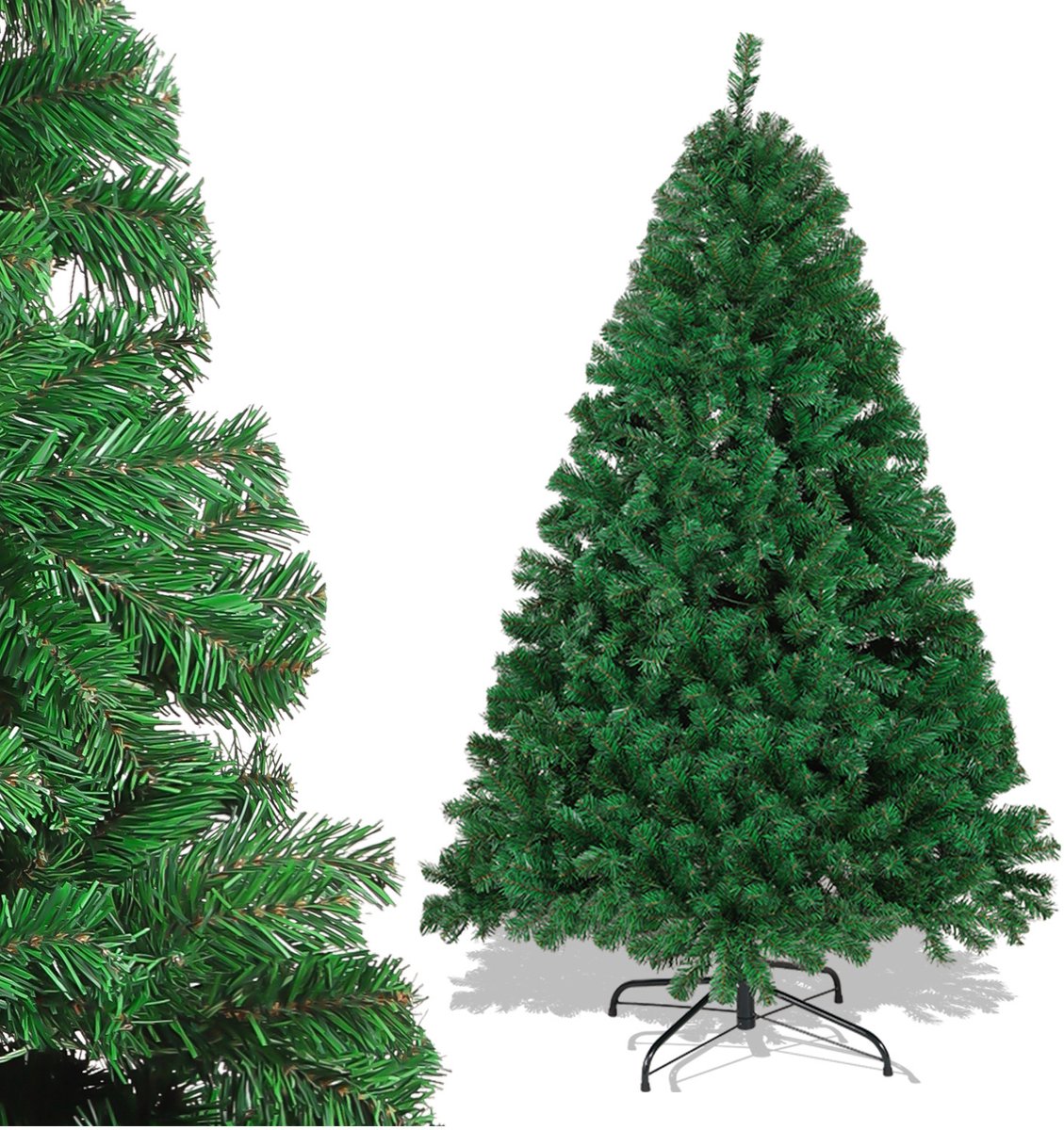 210cm kunstkerstboom, met standaard, kunstboom, kerstboom, pvc-naalden, ideaal voor thuis, kantoor, winkels en hotels, groen