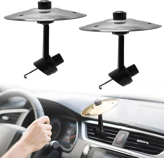 Anti-crash bekkens voor auto's - 2 Stuks Auto cimbaal - ventilatieopeningen voor bekkens voor auto's - Auto cimbaal ventilatieopening - ventilatieopeningen voor trommelbekkens voor auto's - Mini drum auto crash bekken - voor alle voertuigen - Zilver
