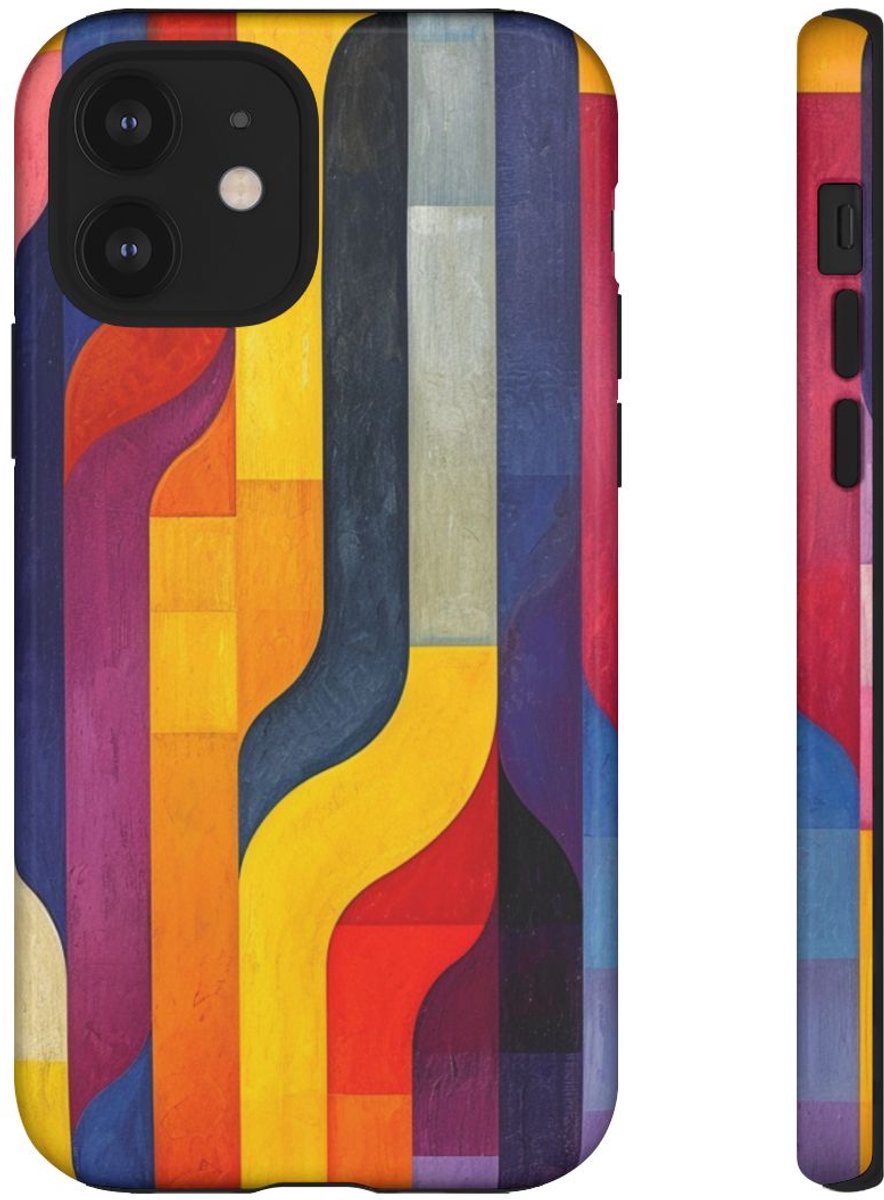 Kleurrijk Abstract Geometrisch Patroon – Telefoonhoesje Geschikt voor iPhone 12