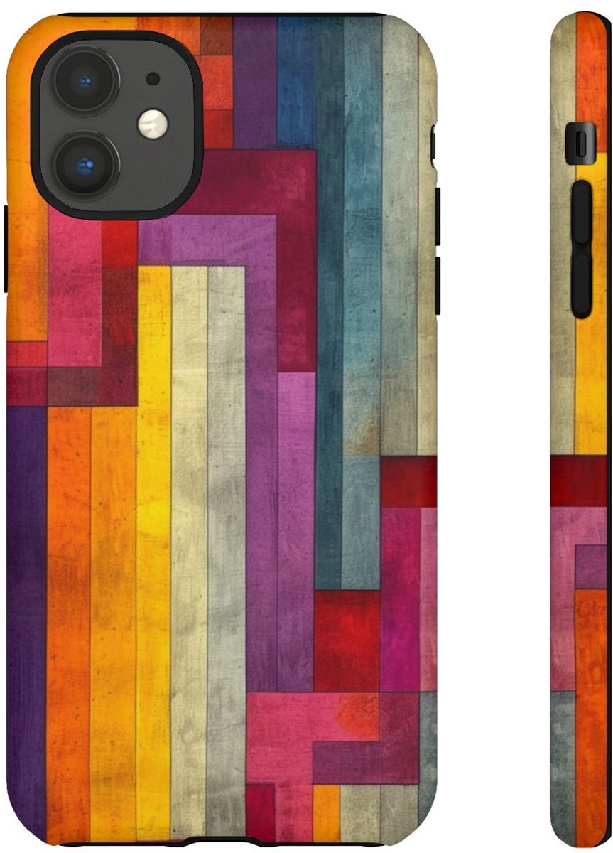 Kleurrijk Geometrisch Abstract Patroon – Telefoonhoesje Geschikt voor iPhone 11