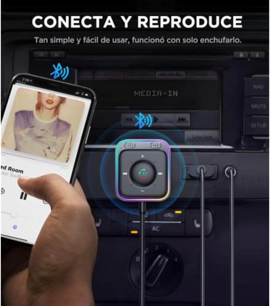 Aux Bluetooth Adapter voor Auto met Handsfree Systeem, HiFi Stereo Audio, USB Bluetooth 5.3 Ontvanger voor Auto Speakers en Versterkers, Plug & Play – foto 4