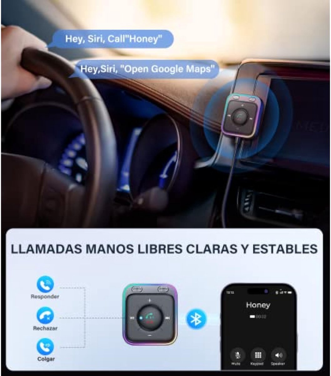 Aux Bluetooth Adapter voor Auto met Handsfree Systeem, HiFi Stereo Audio, USB Bluetooth 5.3 Ontvanger voor Auto Speakers en Versterkers, Plug & Play – foto 5