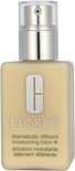 Fles Clinique Dramatically Different Moisturizing Lotion+ met pomp, gele vloeistof.