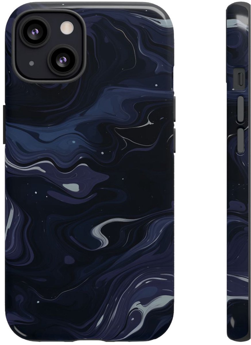 Donker Abstract Wervelend Patroon – Telefoonhoesje Geschikt voor iPhone 13