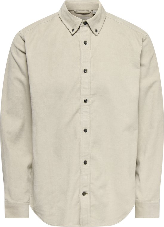 Only & Sons Overhemd Onsmichael 18w Reg Cord Stretch Ls 22029764 Silver Lining Mannen Maat - M