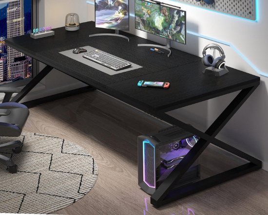 Modern Home Office Bureau Studie Tafel Gebogen Massief Houten Bureau met 2 Laden Computer Bureau
