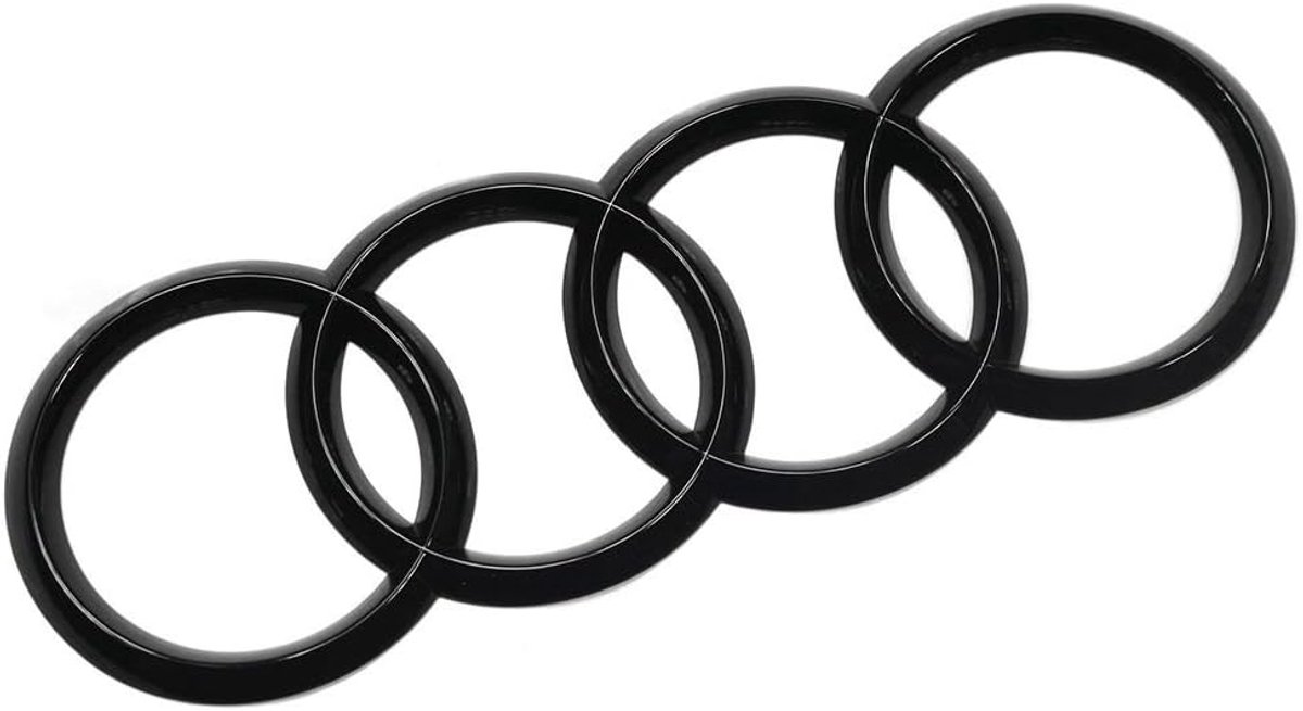 Audi Logo Zwart – Embleem Kofferbak – 192 mm – Auto Badge Sticker