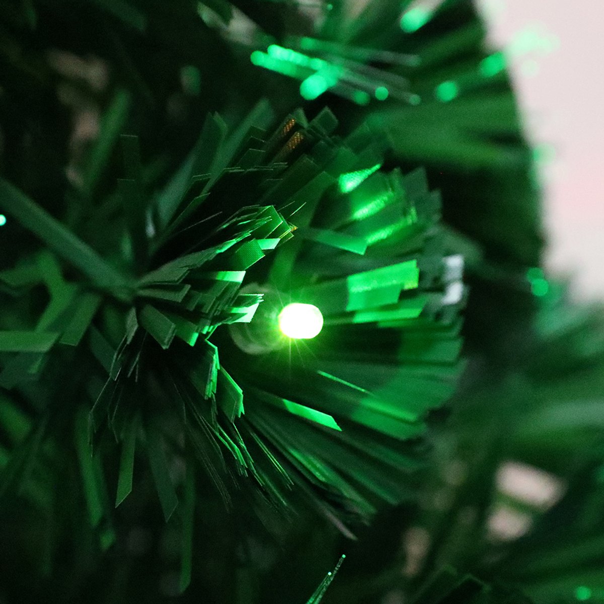 210cm Kunstkerstboom met verlichting PVC dennenboom LED sneeuwvlokken glasvezel kleurverandering groene boom metalen standaard decoratieve boom kunstkerstboom met metalen standaard – foto 2