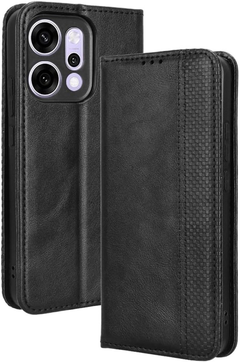 Zandarix Geschikt voor Oppo Reno 14 - Magnetic - Wallet Flip - Kickstand - Kaartvakken - Book Case Hoesje - Zwart