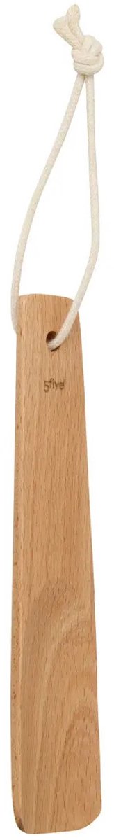 5Five Schoenlepel - 16 cm - bamboe - bruin - met touw - instaphulp - schoenen