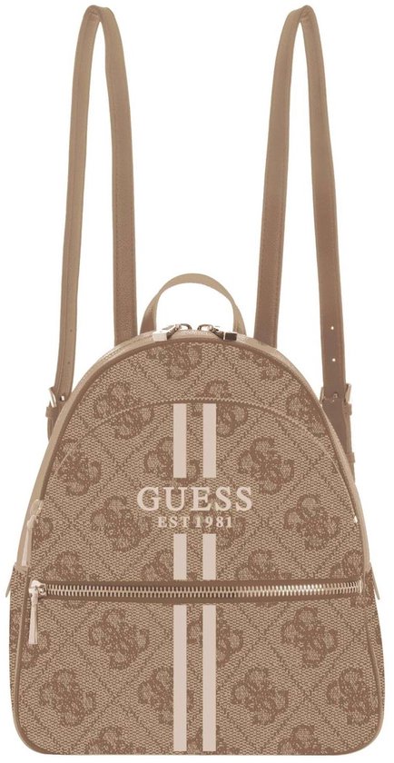 GUESS sac à dos de loisirs Manhattan II Large Backpack Latte Logo marron clair