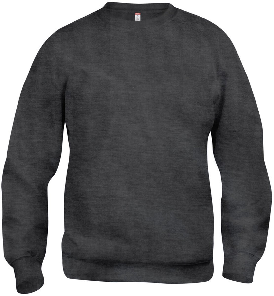 Clique Basic Roundneck 021030 - Antraciet Melange - S