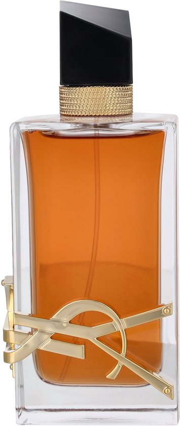 Amberkleurig Yves Saint Laurent Libre Intense Eau de Parfum met gouden YSL-logo.
