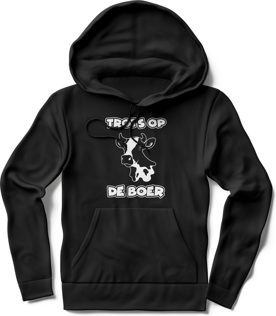 Hoodie dames, hoodie heren, unisex - trots op de boer, koe, boeren zakdoek, capuchon, landbouw, boerderij