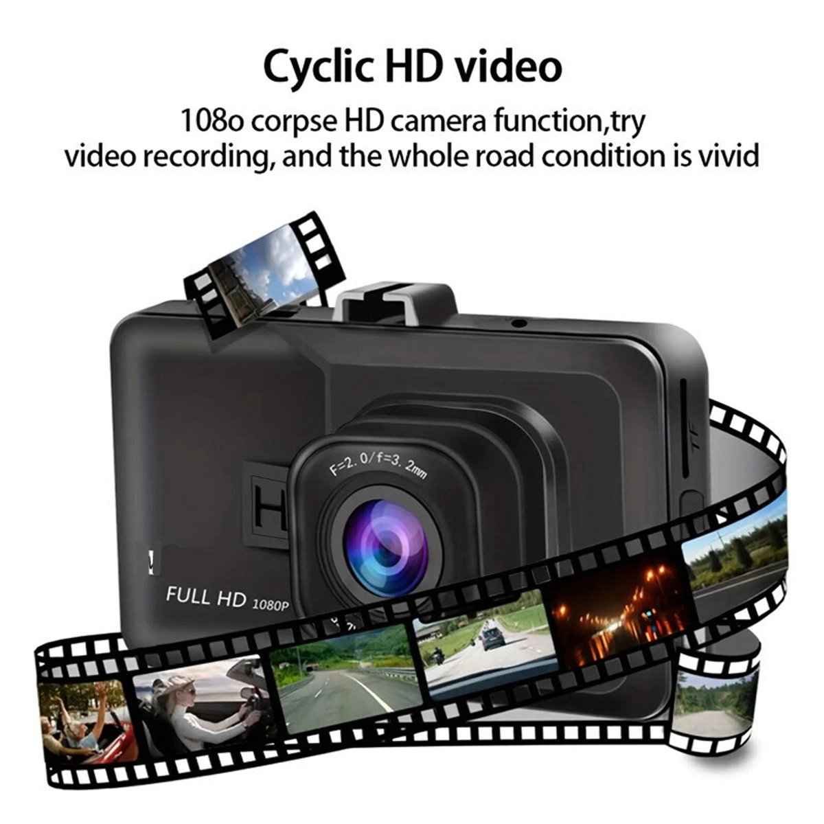 3-inch autodashcam, Full HD 1080P, auto-DVR, verkeersrecorder – foto 2