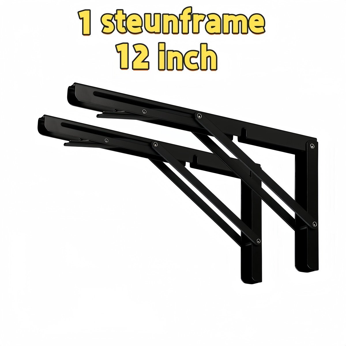 Image of 1 - Steunbeugel - Bespaart ruimte op het bureau - Wordt geleverd met schroeven en paspennen - 12" - Zwart